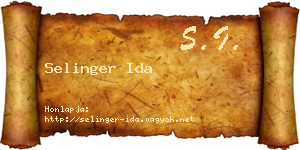 Selinger Ida névjegykártya