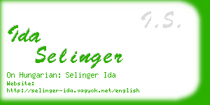 ida selinger business card